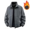 2025 Men's Casual Fleece-Lined Jacket: Autumn/Winter, Stand Collar, Loose Fit, Plus Size