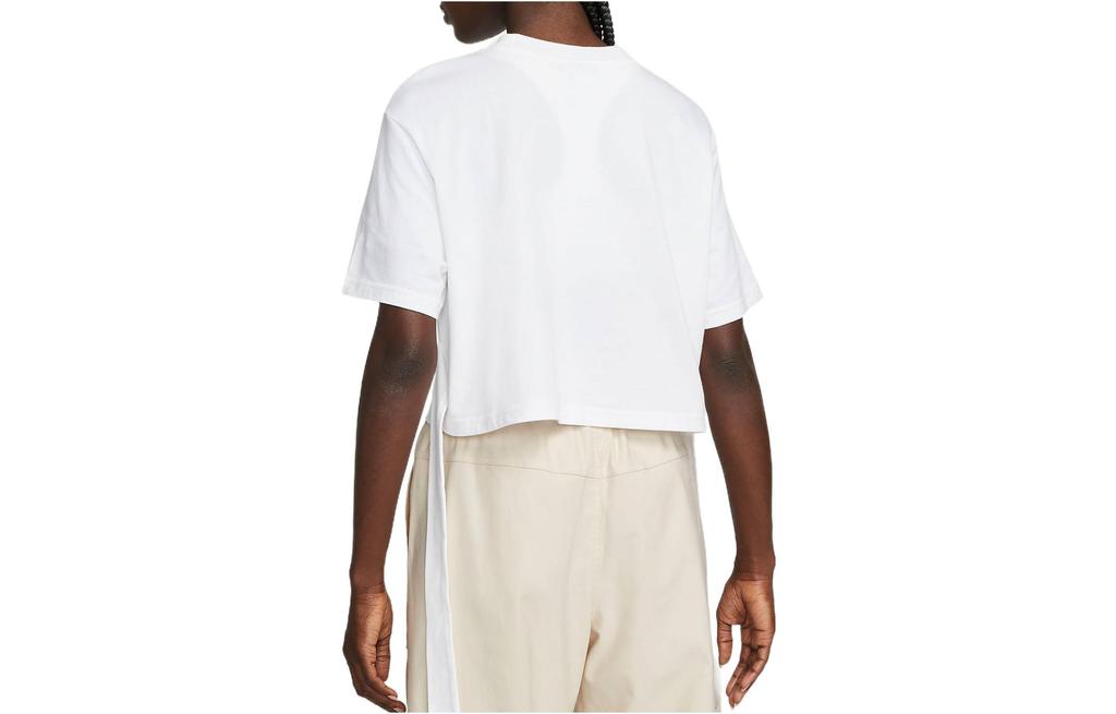 Nike Crop Tops Women's White Crew Neck Moderate DM6575-100