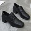 Shopping Mall Counters Broken Size Real Soft Leather Small Leather Shoes Women's Single Shoes Dress Black Versatile Work Leather Shoes