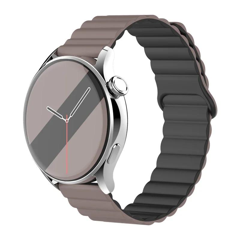 20mm 22mm Magnetic Loop band For Samsung Galaxy watch 6/5 pro/4/Classic/active 2 Silicone link bracelet huawei GT 2-2e 3-4 strap