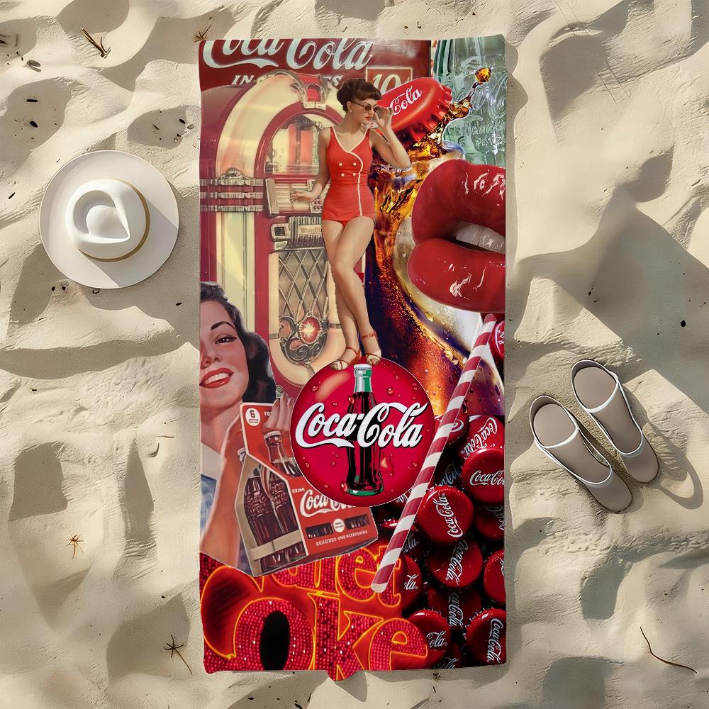

Fashion Drink C-Coca-C-Cola-S Towel For Swim Yoga Gym Quick Drying Soft and skin-friendly Beach Towels All-Season W30*H60(CM)