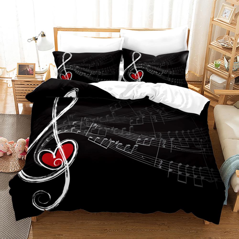 Music Notes Bedding 3Piece Set  Queen Sizes Comfortable  EcoFriendly For Kids Teens Girls Of All Music Fan Lover Sleep In Melody