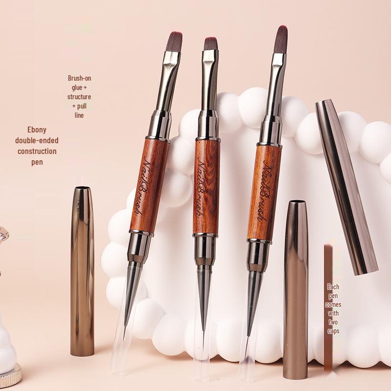 Sandalwood Double-headed Nail Art Gel Brush Tool