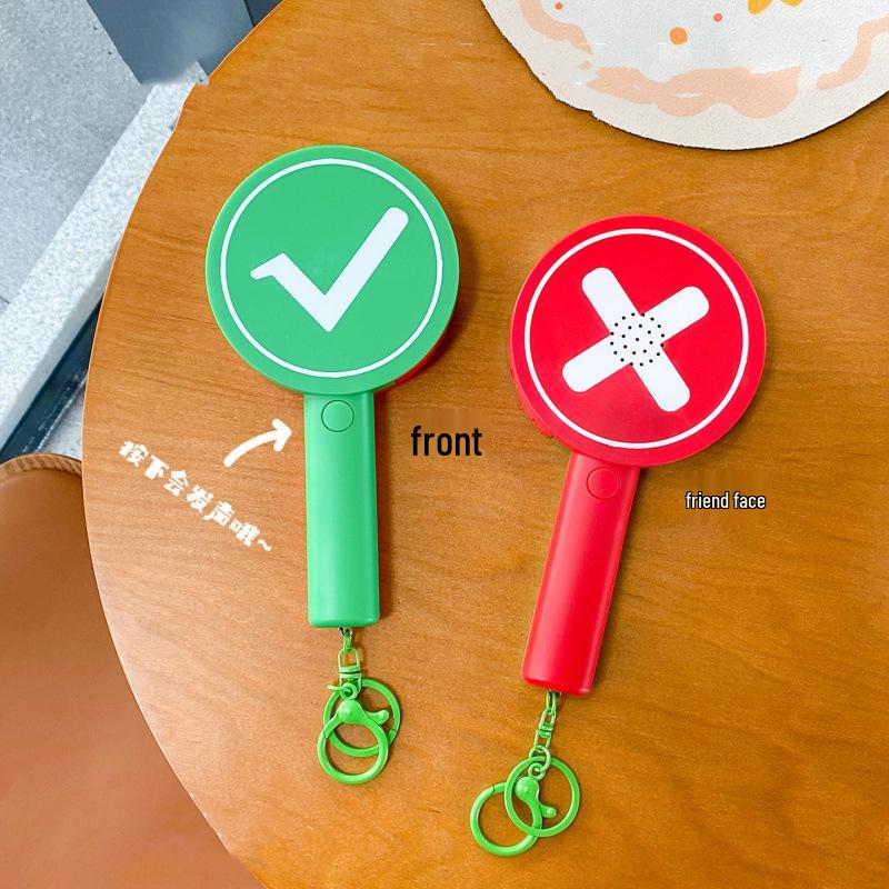 Creative Sound-Emitting Double-Sided Right/Wrong Button Keychain