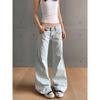 Y2k Vintage Dames Jeans Lage Taille Rits Knop Effen Broek met Zakken Esthetische Streetwear Gewassen Jeans