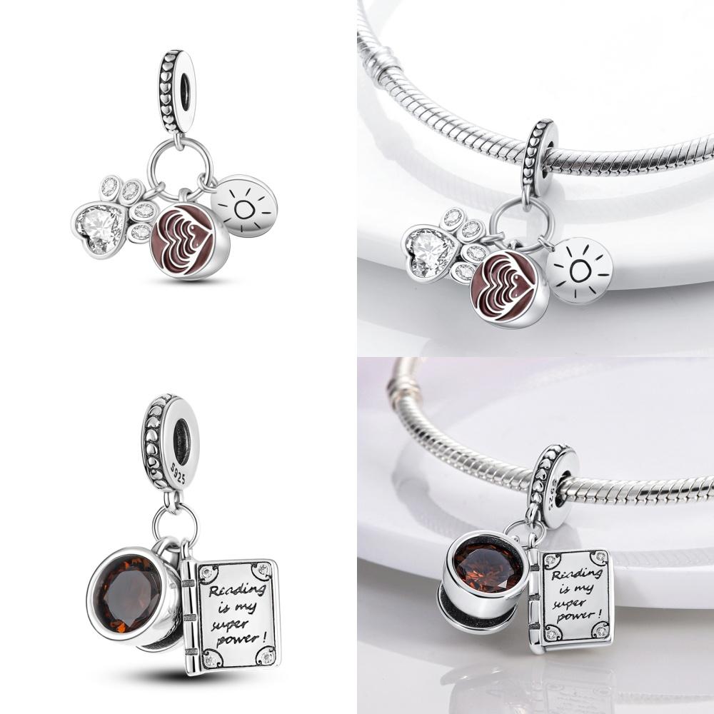 High Quality Copper Teacup Coffee Pendant Beads Fit Original Fine Bracelets Charms Diy Women Jewelry Making