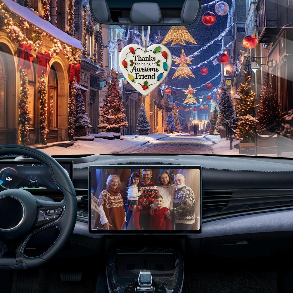 Friendship Ornaments For Women Thanks Friend Heart Pendant Ceramic Charm Pendant Holiday Decoration For Rearview Mirror Car Bag