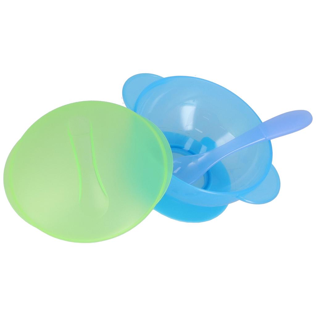 Baby Suction Bowl with Lid and Spoon Set Food Grade PP Machine Washable Baby Feeding Bowls