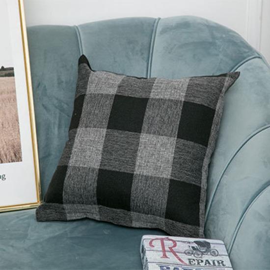 Simple Plaid Sofa Pillowcase Printed Linen Solid Color Striped Pillowcase Home Fabric Cushion