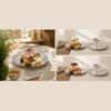 Stainless Steel Serving Plate with Raised Dipping Bowl Wipe Clean for Snack