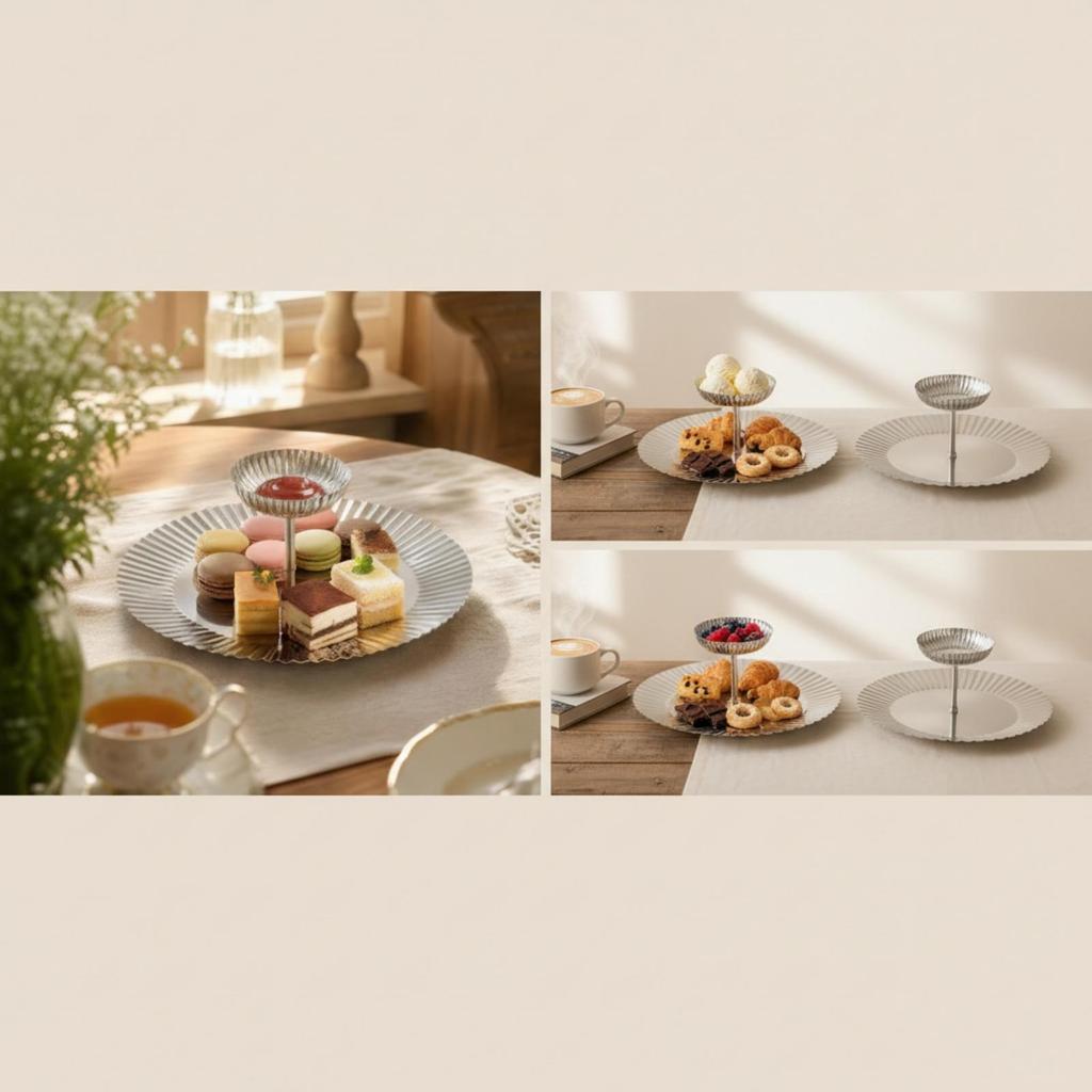 Stainless Steel Serving Plate with Raised Dipping Bowl Wipe Clean for Snack