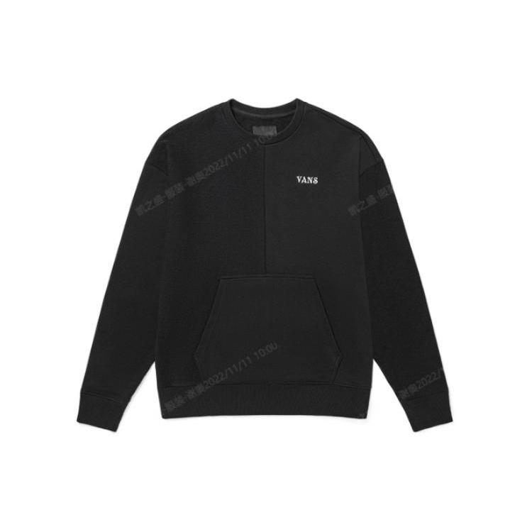 Vans Embroidered Logo Splicing Pullover Unisex Black VN0A5H9QBLK S
