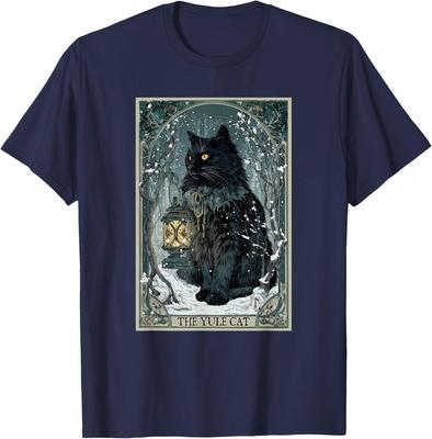 Creepmas Vintage Die Julkatze Tarotkarte Dunkles Weihnachts-T-Shirt