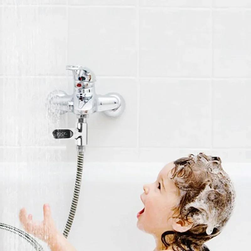 Cadă cu hidromasaj Monitor de temperatură a apei Electricitate Afișaj LED Robinete de duș de acasă Termometru de apă Contor de temperatură pentru scăldat