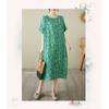 Summer New Spot Retro Flower Literary Women Temperament Knee-length Mid-length Dresses