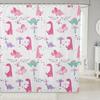 Cartoon Dinosaurs Kids Shower Curtains,Wild Animals Wildlife Coconut Tree Bathroom Curtains for Boys Girls Adults,Cute Hand