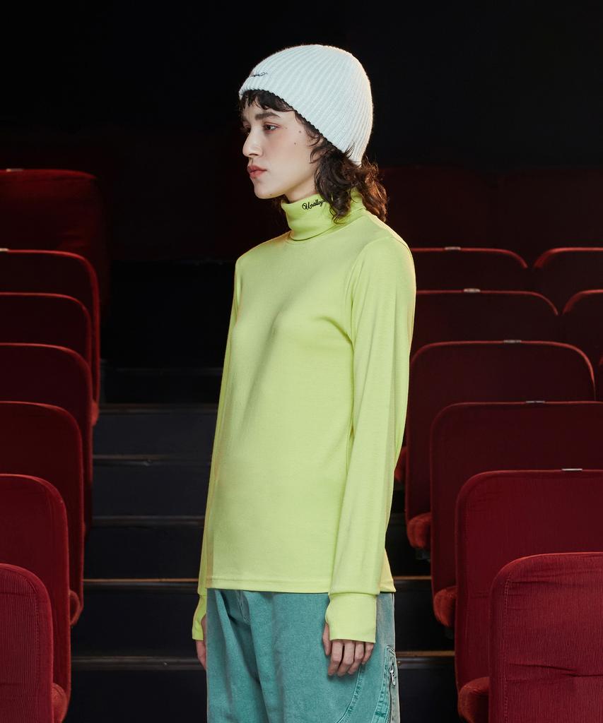 UNALLOYED Turtleneck Knit T-Shirt / Lime