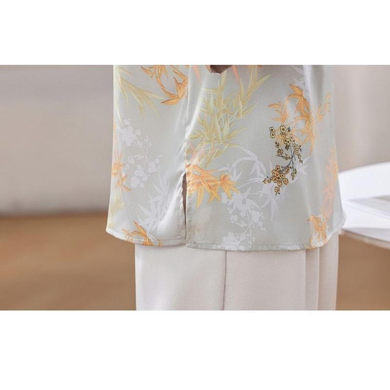 Neue Sommer-T-Shirts im chinesischen Stil Lockere Damenhemden im westlichen Stil Dünne lässige Oberteile mit Temperament