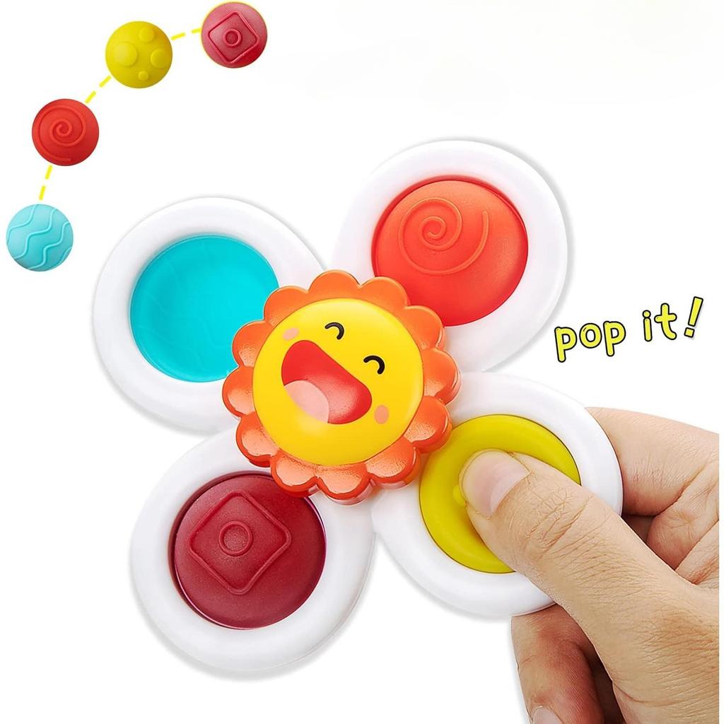 Suction Cup Toy Baby, Pack of 3 Sensory Funny Cartoon Water Toys for Children Toddler Baby From 18 Months