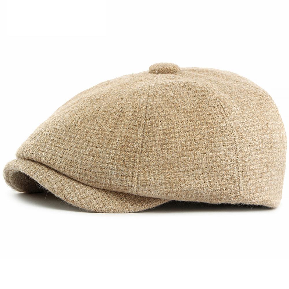 HT4888 Baskenmützen Herbst Winter Wollmischung Hüte für Männer Frauen Künstler Maler Baskenmütze Männlich Weiblich Flache Kappe Schirmmütze Achteckige Baskenmützen