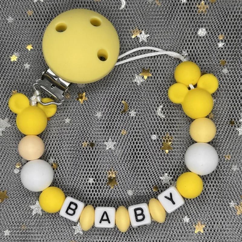 Baby Pacifier Clip Personalised Name Dummy Nipple Holder Chains Newborn Feeding Newborn Custom Pacifiers Clip Chew Teething Toys