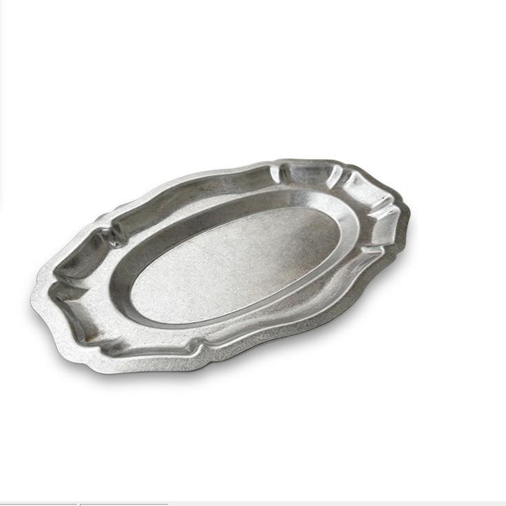 304 Stainless Steel Retro Lace Oval Fruit & Dessert Bowl for Restaurants & Hotels