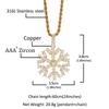 European & American Christmas Snowflake Zircon Pendant Necklace