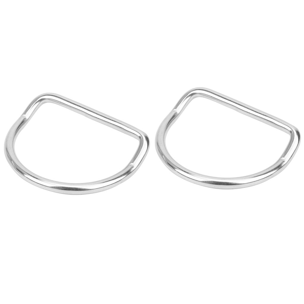 2 ks Potápěčské D-kroužky Ohnuté pro 5,08cm2,0in Popruh Zátěžový Pás Nerezová Ocel Outdoorové Aktivity