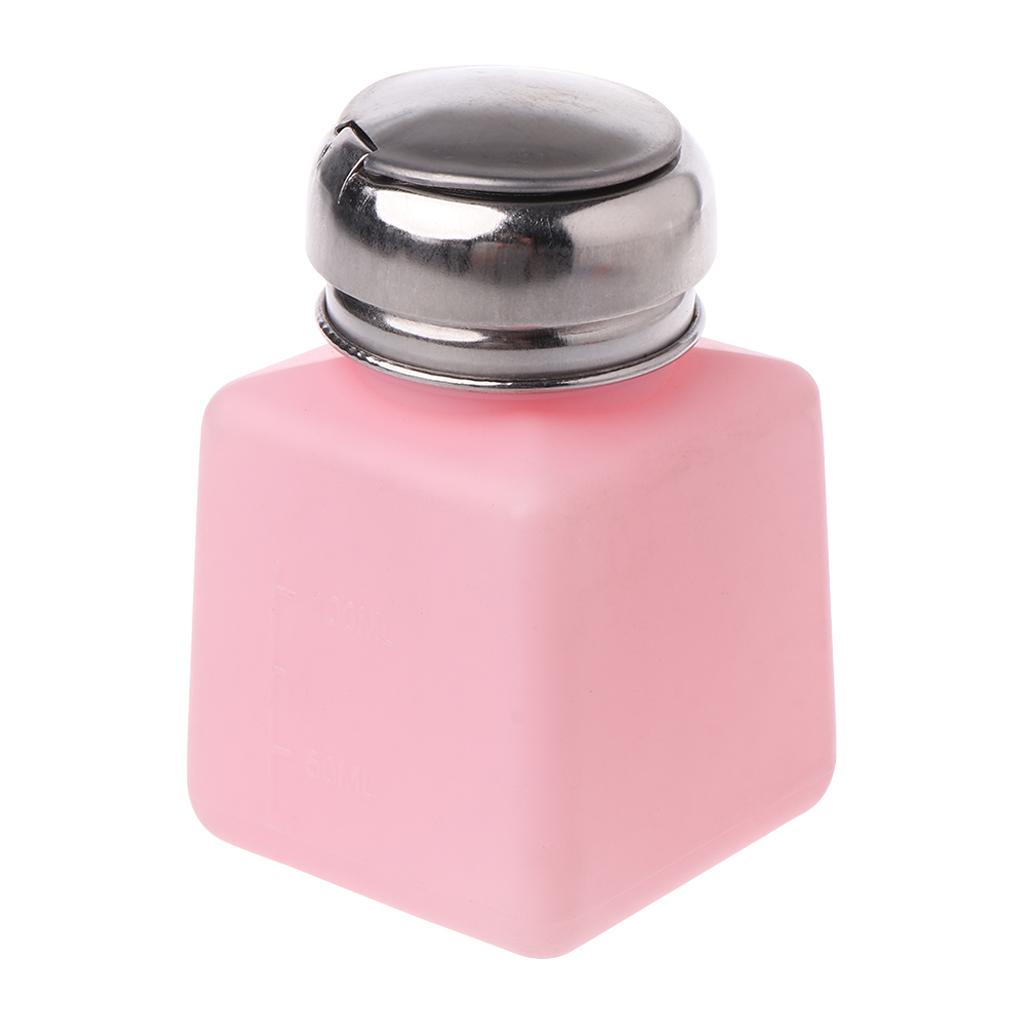 Portable Push Down Dispenser Pump Bottle Plastic Square Press Pumping Dispenser One for Touch Remover Empty Bottle 2 Col