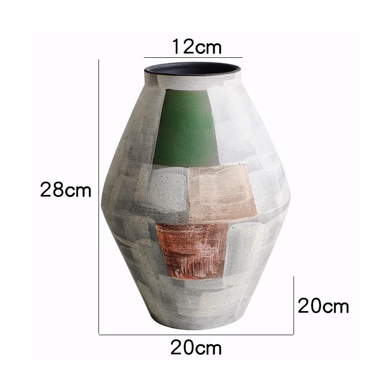 Japanese Wabi-Sabi Ceramic Vase Hand-Painted Pot for Hotel Guesthouse Decor Minimalist Flower Holder Creative Home Decoration