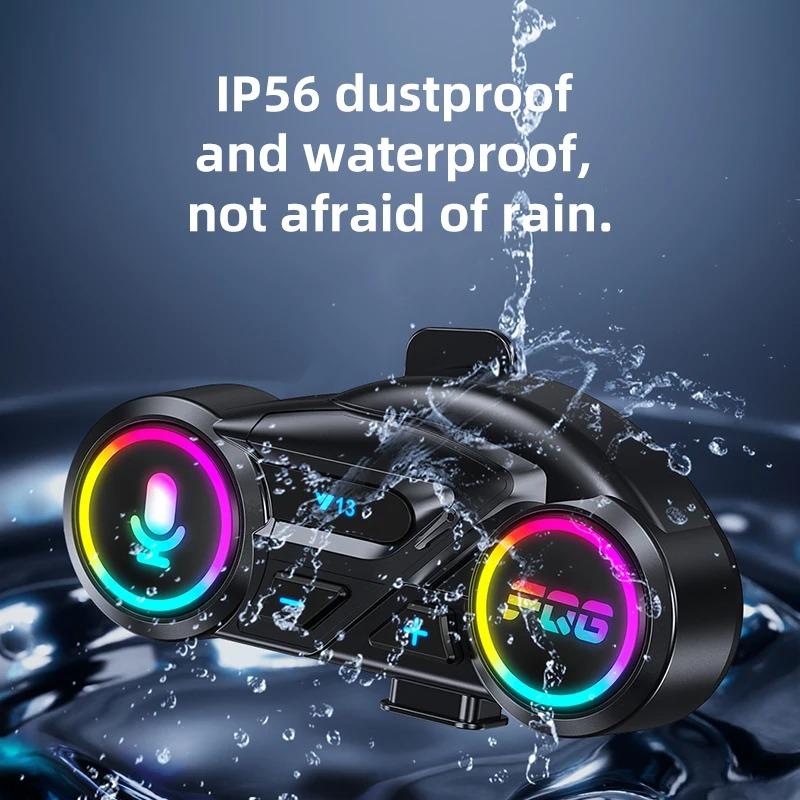 Y13 Motorcycle Helmet Headset Wireless Hands-free Call Phone Kit Waterproof MP3 Music Player Speaker Voice Control Moto Earphone