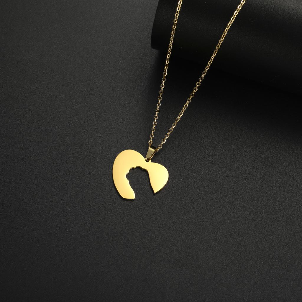 Heart Female Necklace Cat's Paw Charm Pendant Stainless Steel Jewelry on the Neck Cute Hollow Accessories Link Chain 2026 New