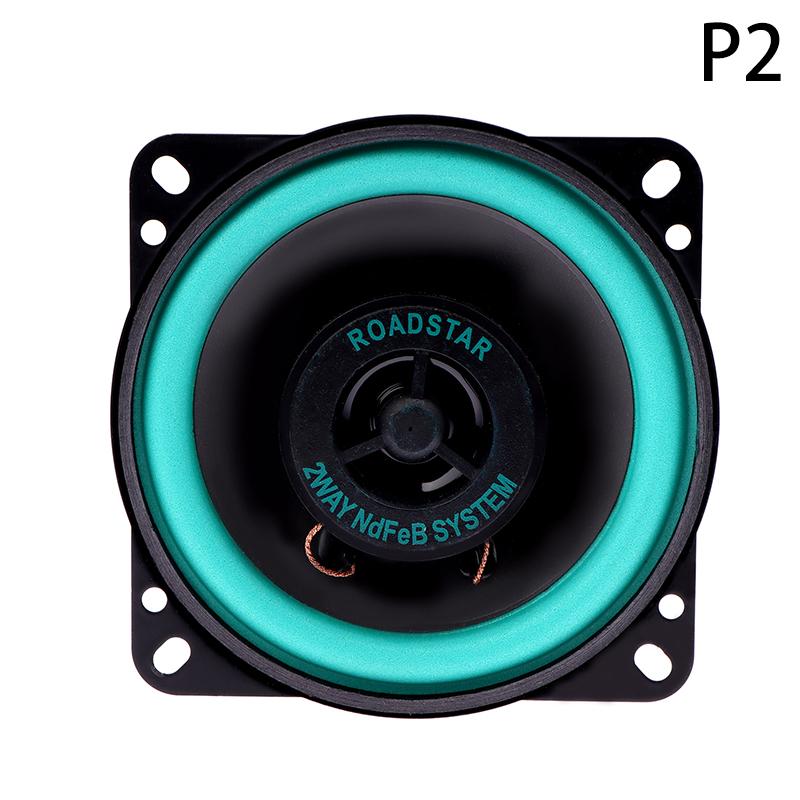 4/5/6 Inch 100W 2-Way Car HIFI Coaxial Speaker Door Audio Music Stereo Tweeter Mid-woofer Full Range Frequency Speaker Green Ama