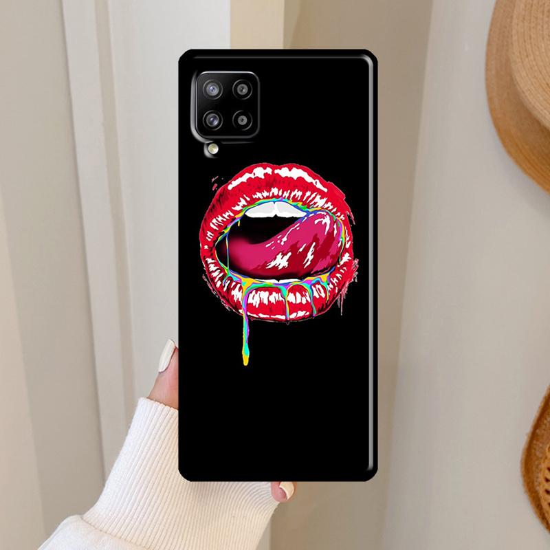 Kiss Me Lips Lipstick Case For Samsung Galaxy A36 A56 A13 A23 A52 A32 A12 A54 A34 A14 A16 A26 A33 A53 A15 A35 A55