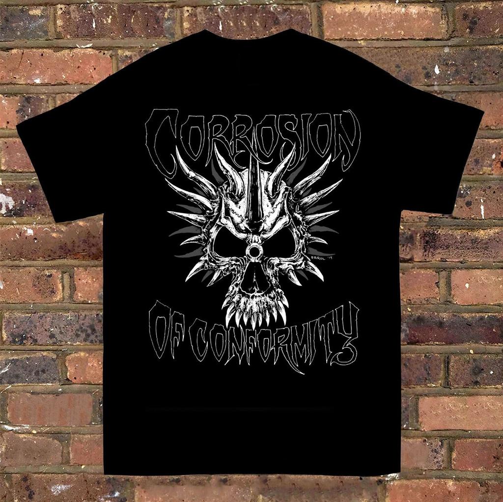 Corrosion of Conformity Logo T-Shirt Short Sleeve Black Cotton - Free Shipping