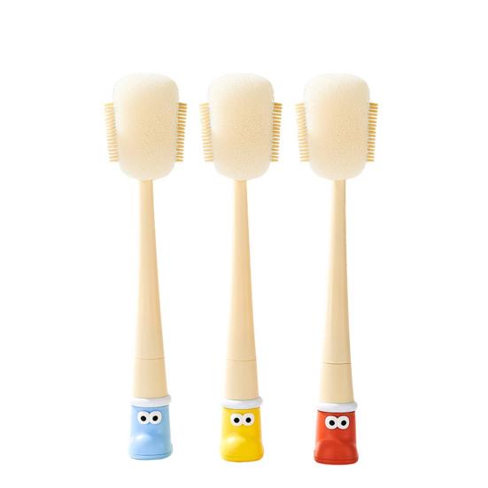 5 in 1 Bottle Cleaning Brush with Long Handle Baby Bottles Straws Nipples Narrow Containers Sponge Knot Cleaning Brush