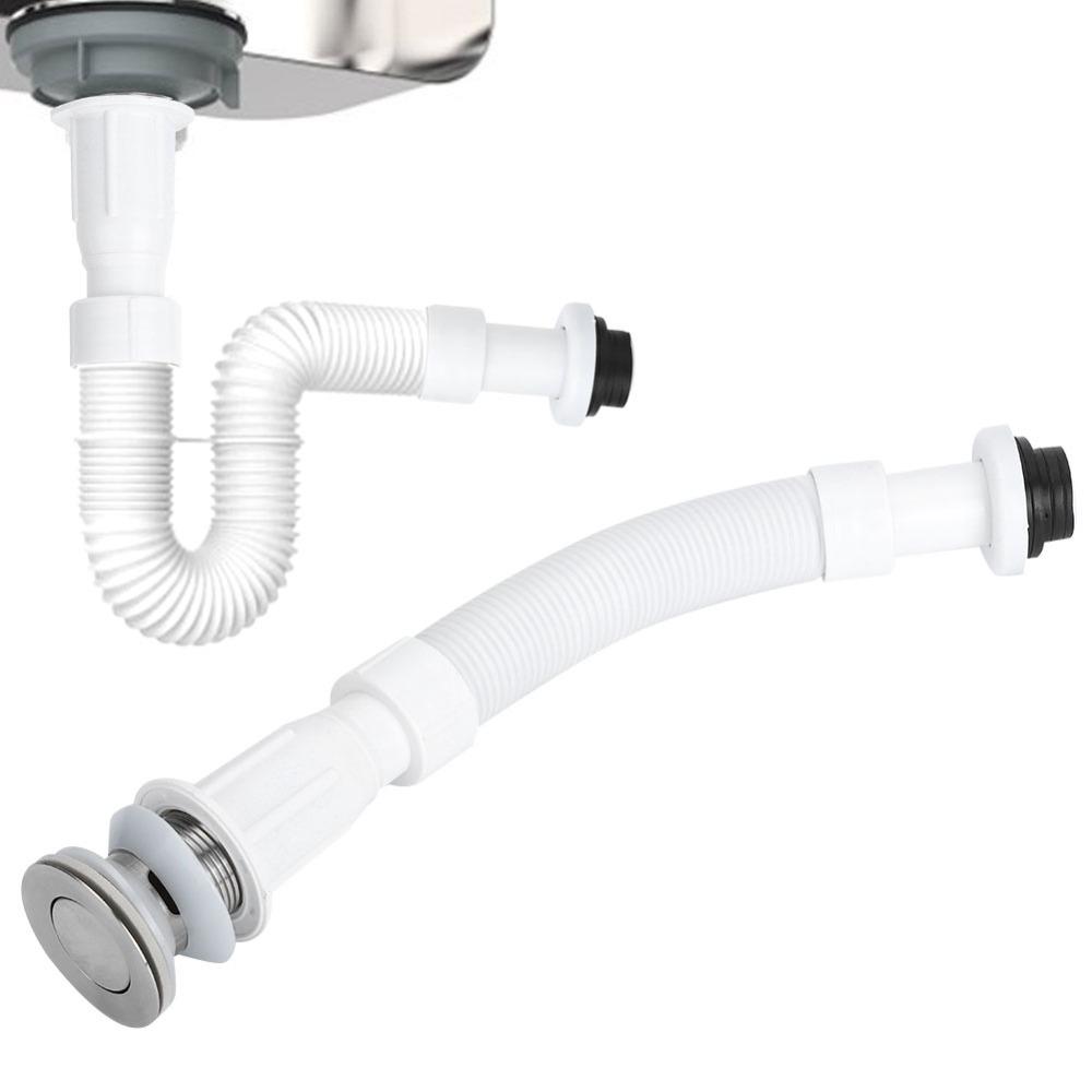 Stainless Steel Plastic Basin Drain Pipe OdorProof Drain Pipe Sink Drain Pipe  Water DownFlow