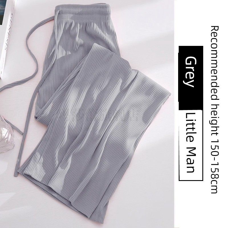

Ice Silk Wide-Leg Pants for Women, Summer Thin Style, 2026 New Model, Plus Size, Casual Quick-Dry Pants for Pear-Shaped Body Women Gray [Ankle Length] M