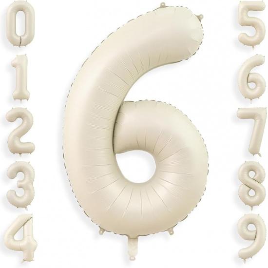 40 Inch Cream White 1 Balloon Numbers, Large Number 1 Balloon Foil Helium Number Balloons, Big 1st Foil Birthday Balloons for Boys Girls 1st Birthday