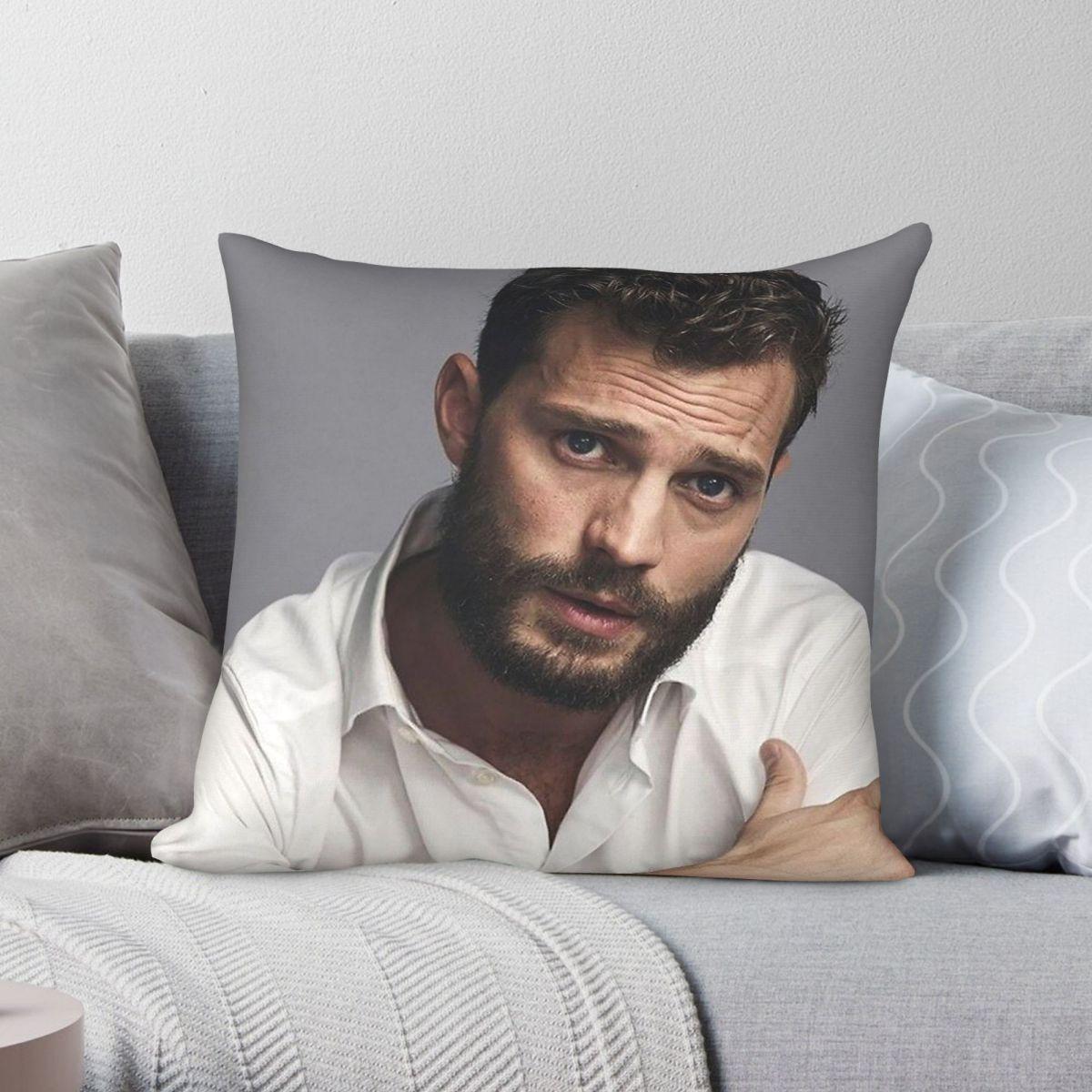 Exquisite Ornaments Unisex Jamie Dornan Actor Pillowcase Polyester Linen Velvet Pattern Zip Decor Pillow Case Home Cushion Cover 18
