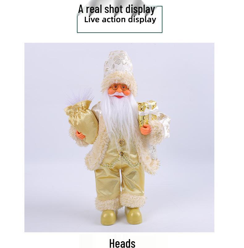 Cross-Border Santa Claus Ornament: Cute Christmas Doll Holding Gift for Window Decoration