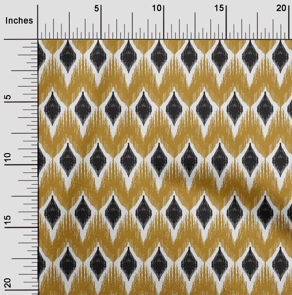 oneOone Tessuto Cotone Elasticizzato Stampa Geometrica Ikat Tessuto BTY Larghezza 40 Pollici