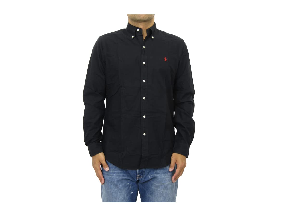 

Polo Ralph Lauren Классический крой Вышитая Хлопковая Рубашка с Длинным Рукавом Размер Черный 0103901 Мужская Рубашка на Пуговицах, XL, (красный), [Использовал]