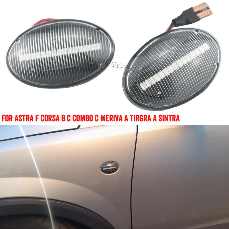 For Opel Corsa C X01 2000 2001 2002 2003 2004 2005 2006 2007 2008 2009 Car Dynamic LED Side Marker Lihgt Turn Signal Lamp