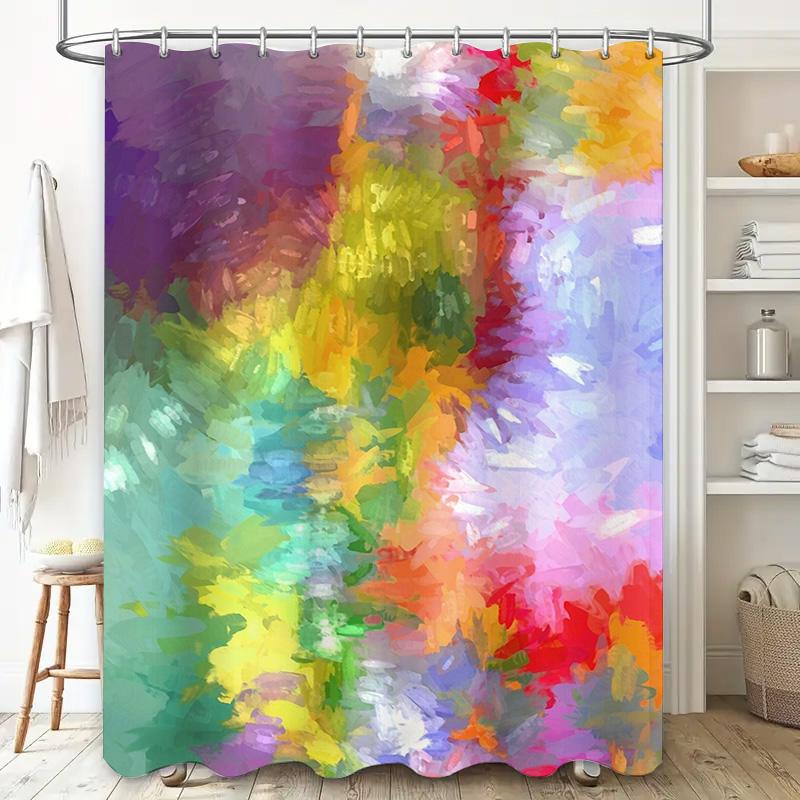 Abstract Bathroom Shower Curtain With Vibrant Colors Modern Home Decor For Bathrooms Sizew72 X L84 Inches Multiple Colors Availa