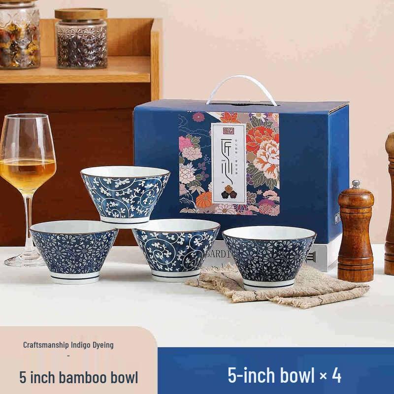 Artisan Indigo Bone China Bowl Set