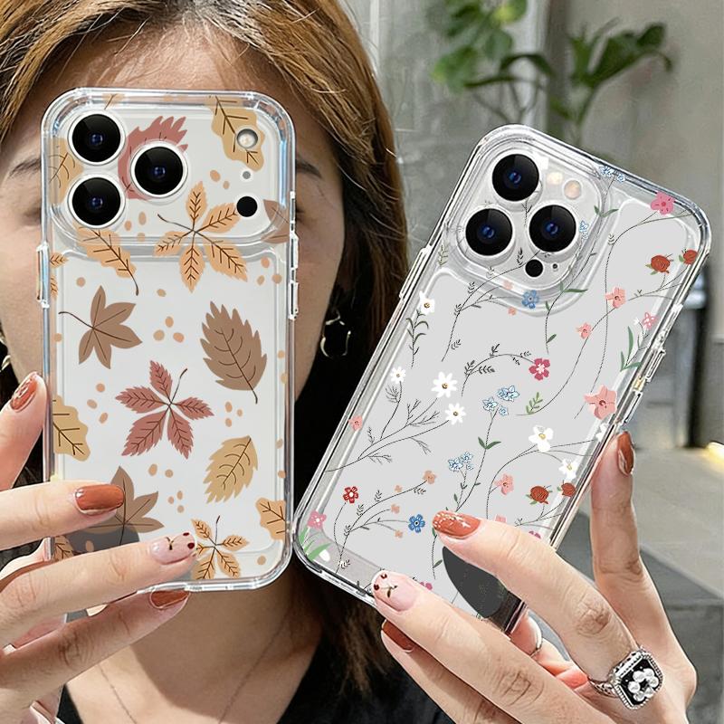 Black Rose Floral Pattern Case For iPhone 17 Pro Max Coque iPhone 16 15 14 13 Pro Max 11 Clear TPU Silicone Soft Cover