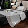 New High-end Ice Silk Antibacterial Bed Mat Two-piece Set Three-piece Folding Ice Rattan Mat Ice Silk Mat Pillowcase