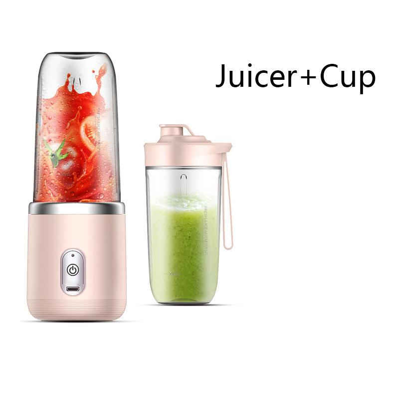 1pc Blue/Pink Portable Small Electric Juicer Stainless Steel Blade Cup Juicer Fruit Automatic Smoothie Blender Kitchen Tool