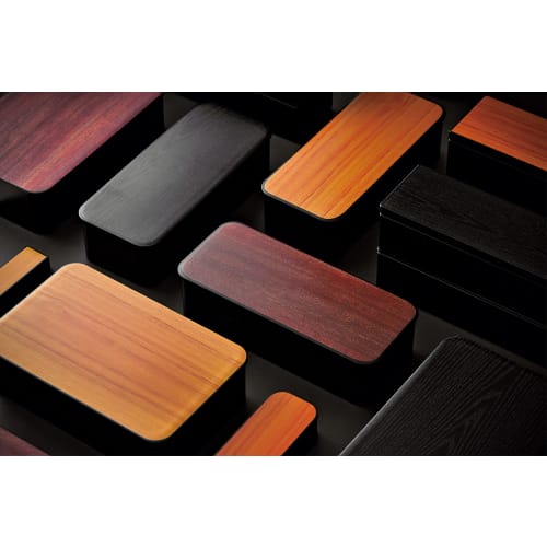 Tatsumiya GRAIN Slim Single-Tier Lunch Box, Cherry, Size: Approx. W19.3 X D8.2 X H5.3 Cm, Product Code: 30386